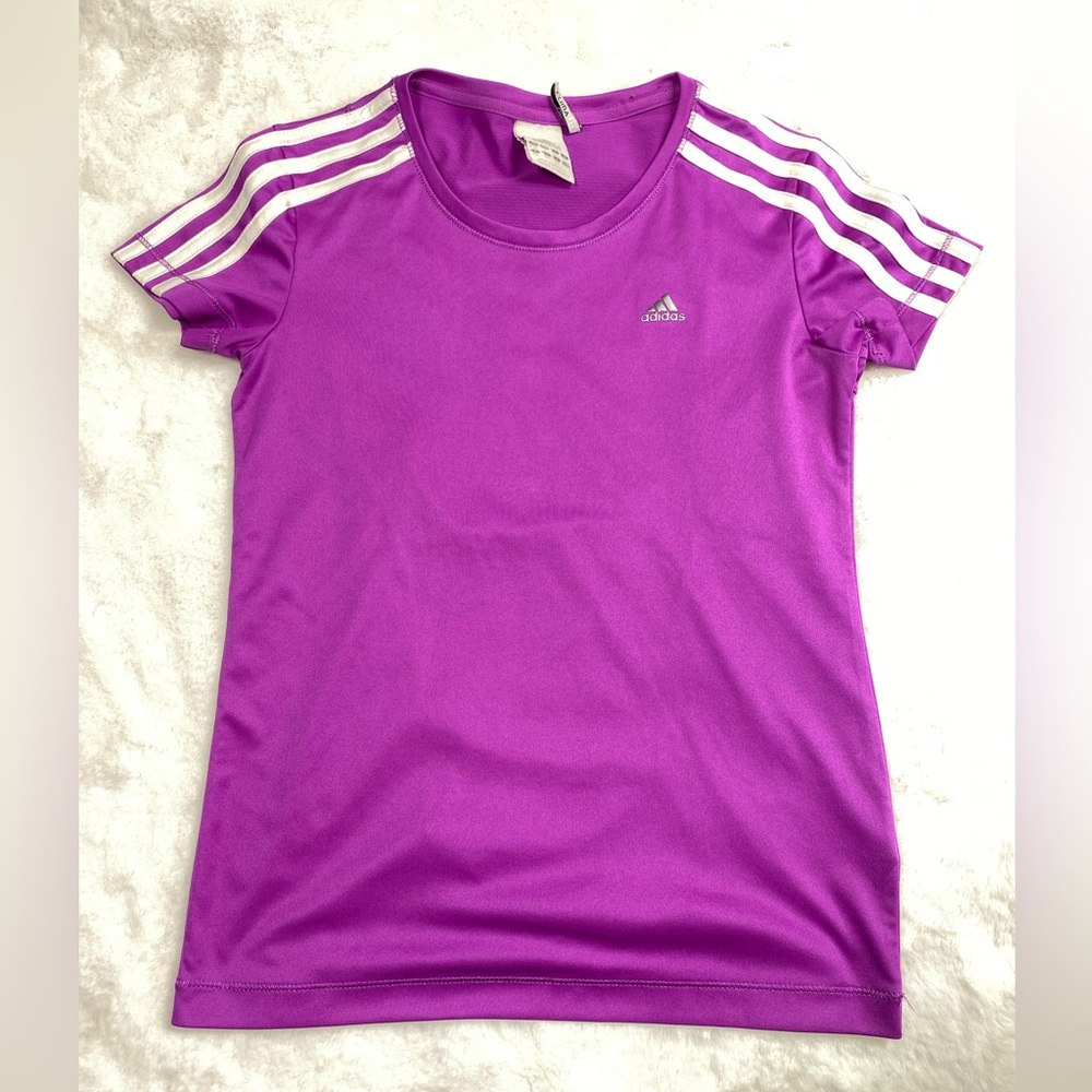 EUC ADIDAS GIRL CLIMALITE ATHLETIC SHIRT US LARGE
